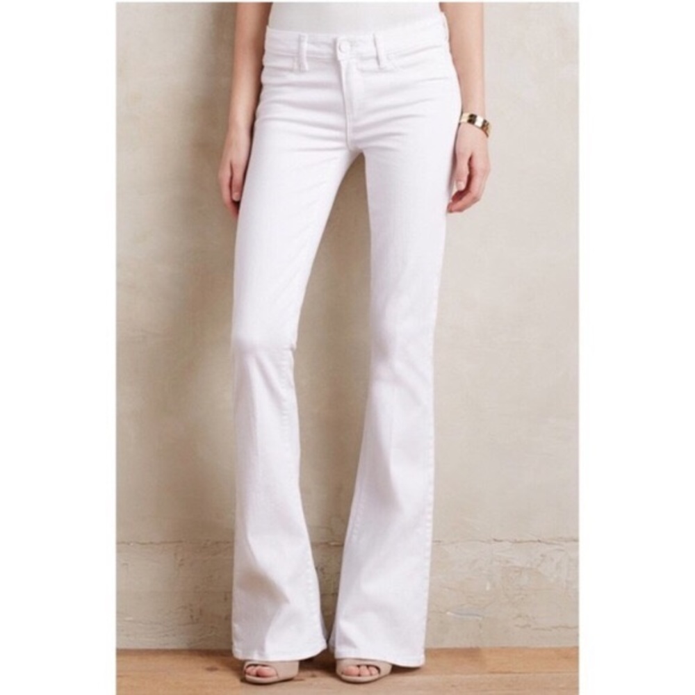 Paige White Denim Flared Bottoms